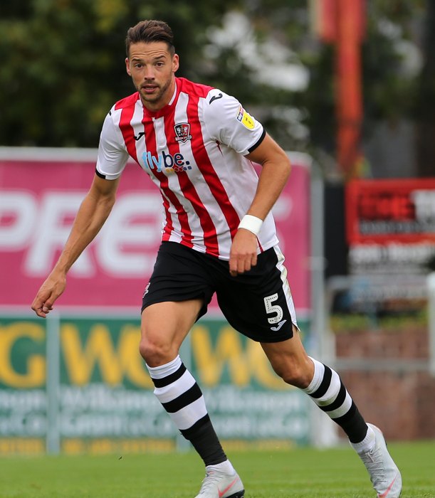Aaron Martin playing for Exeter City